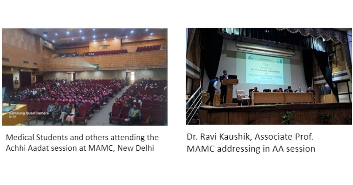 Maulana Azad Medical College (MAMC), New Delhi witnessed Achhi Aadat Session by JICA India
